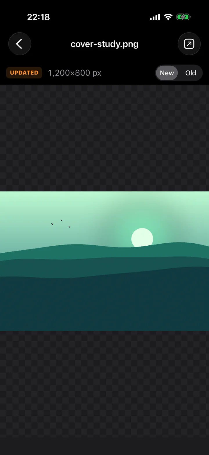 The same image comparison on iPhone.